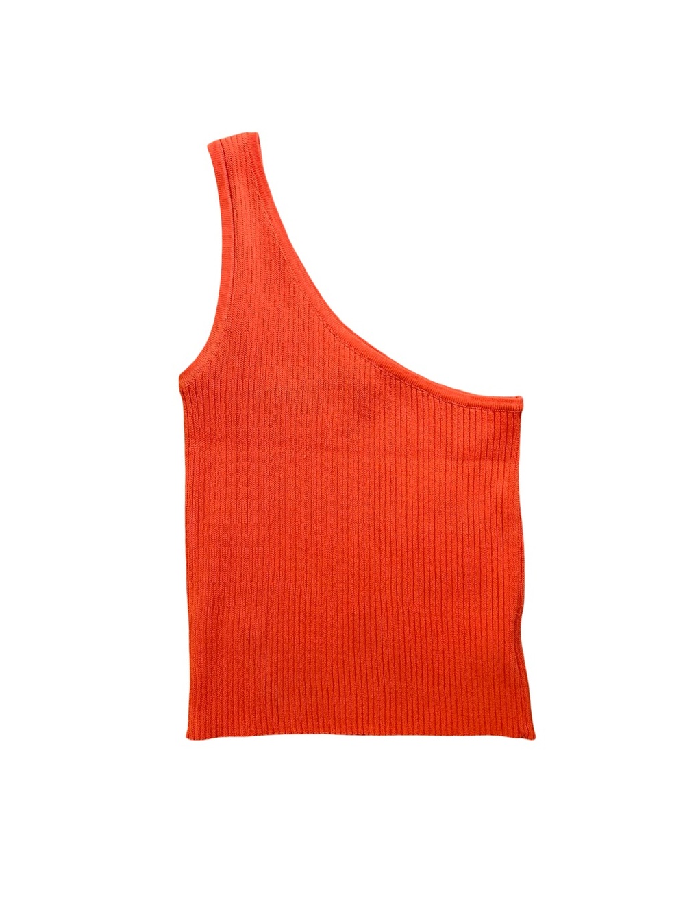 Princess Polly One-Shoulder Ribbed Tank - Orange